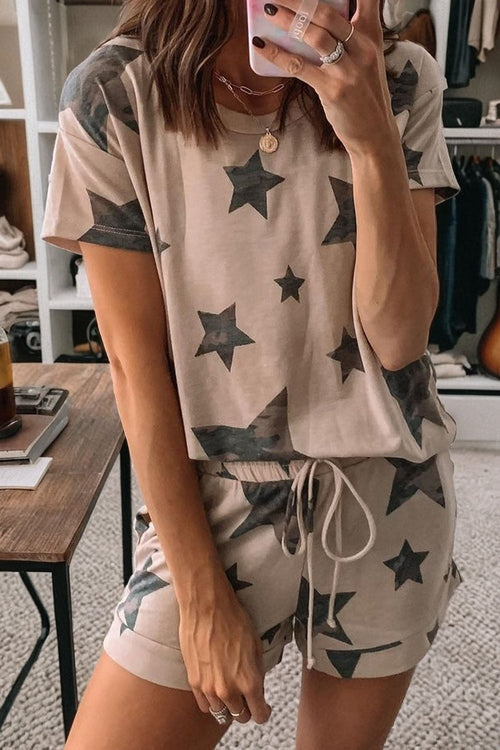 Camo Star Top & Short Lounge Set